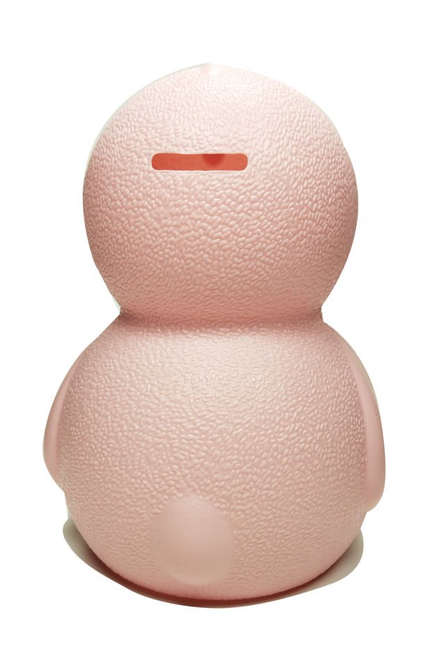 Pembe Civciv Figürlü Açılmaz Plastik Kumbara 20x13 cm