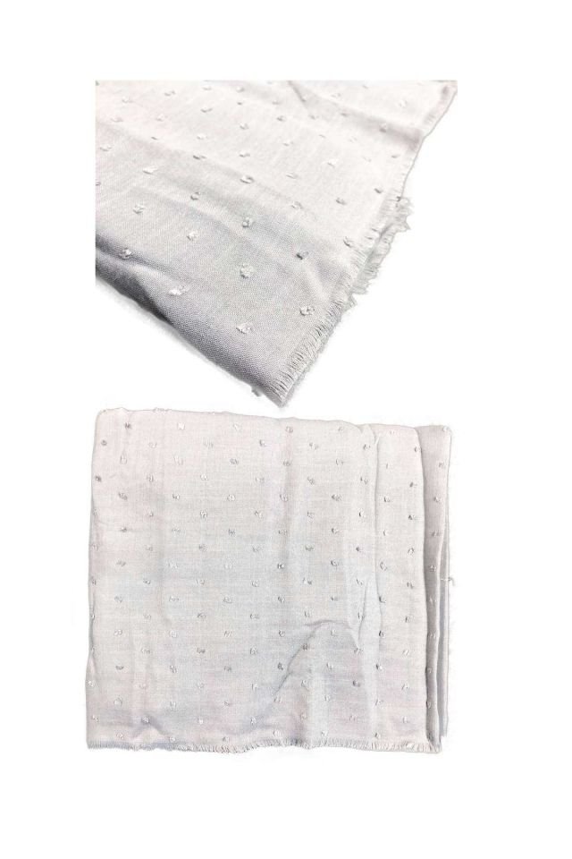 Pamuklu Yumuşak Dokulu Tesettür PıtPıt Şal 190x80 Beyaz