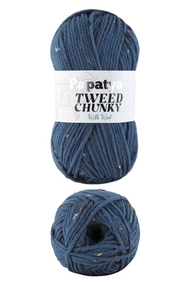 5 Adet Tweed Chunky Kırçıllı Hırka Battaniye Şapka Bere Örgü İpi Yünü - 5680