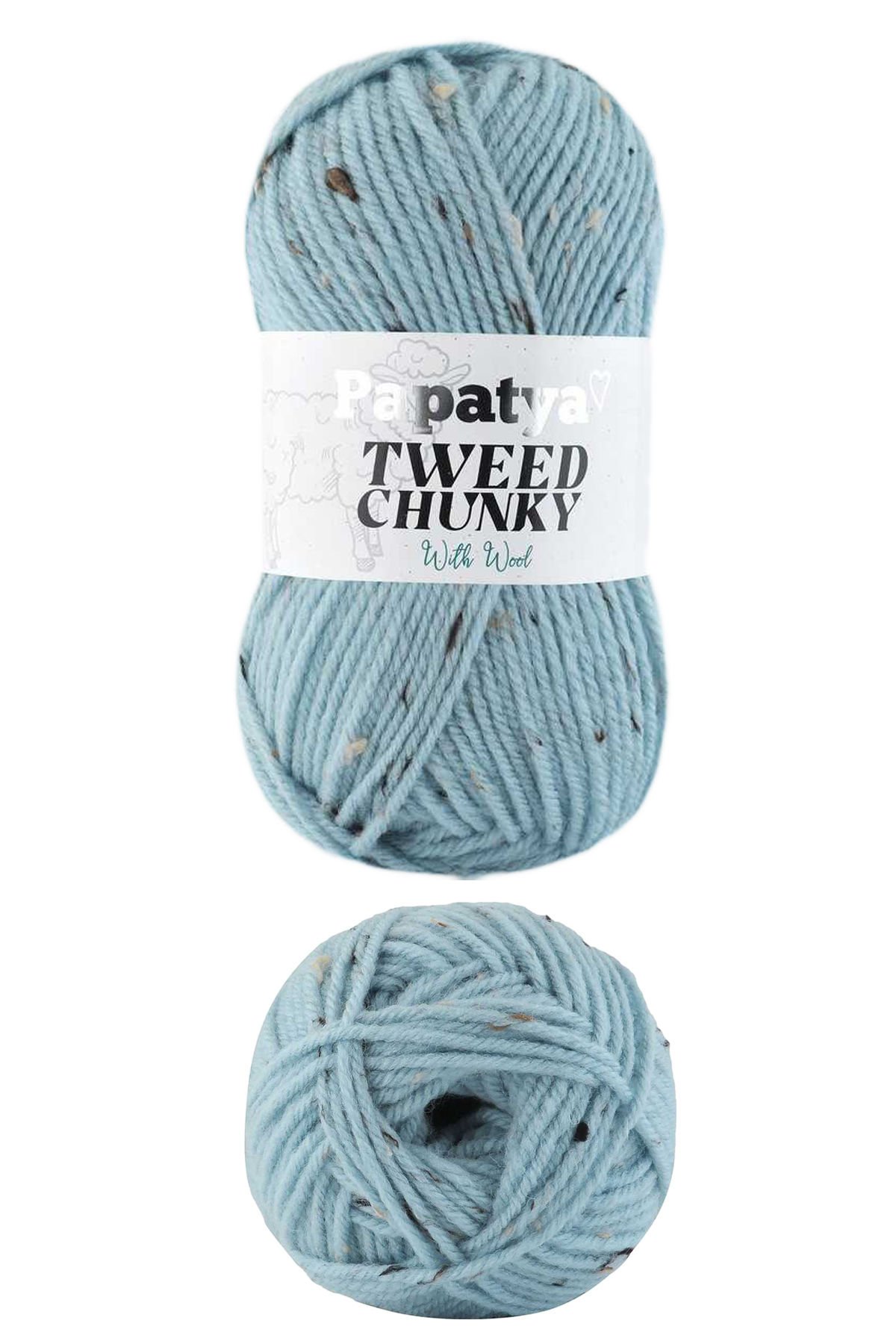 5 Adet Tweed Chunky Kırçıllı Hırka Battaniye Şapka Bere Örgü İpi Yünü - 5840