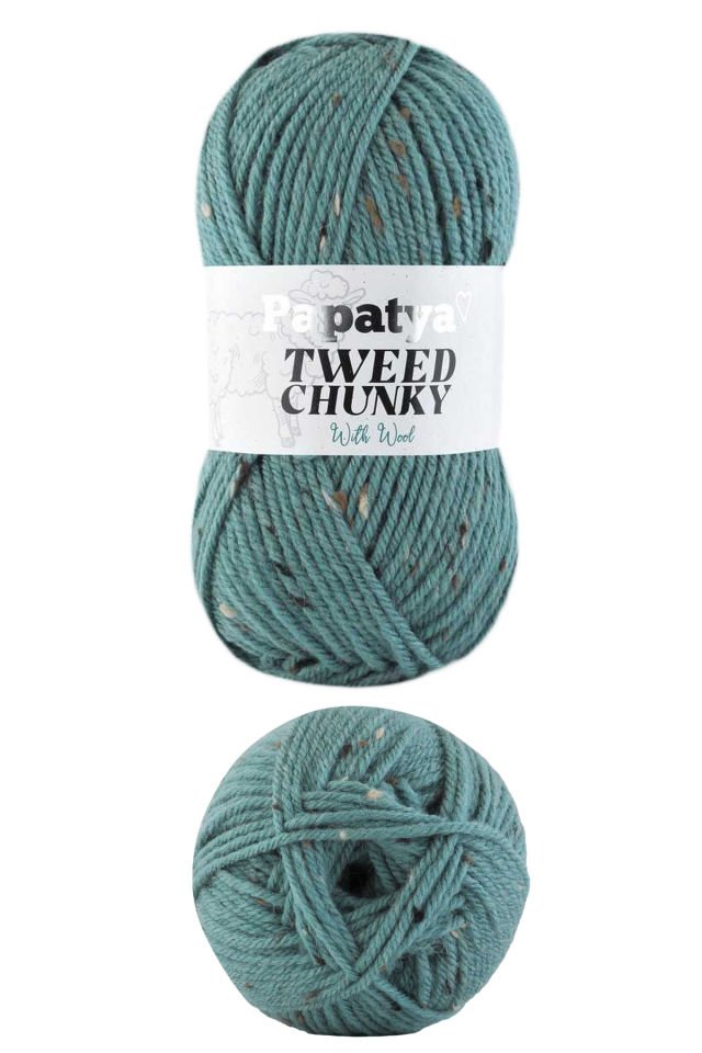 5 Adet Tweed Chunky Kırçıllı Hırka Battaniye Şapka Bere Örgü İpi Yünü - 6630